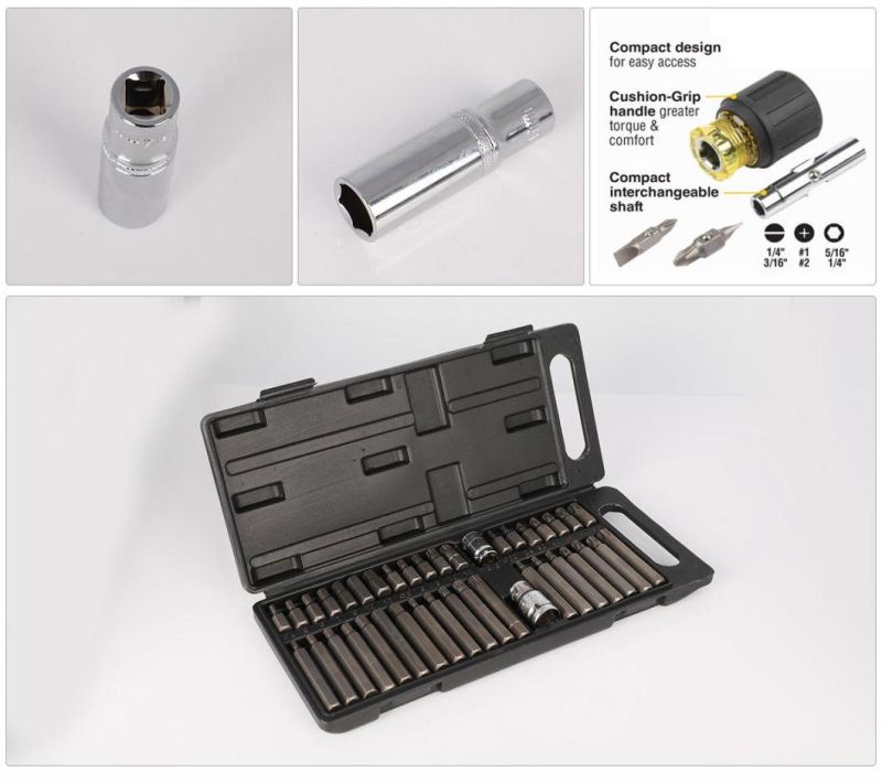 Aluminum Briefcase 40 in 1 CRV Steel Torx, Hex and Spline Magnetic Screwdriver Bits Set