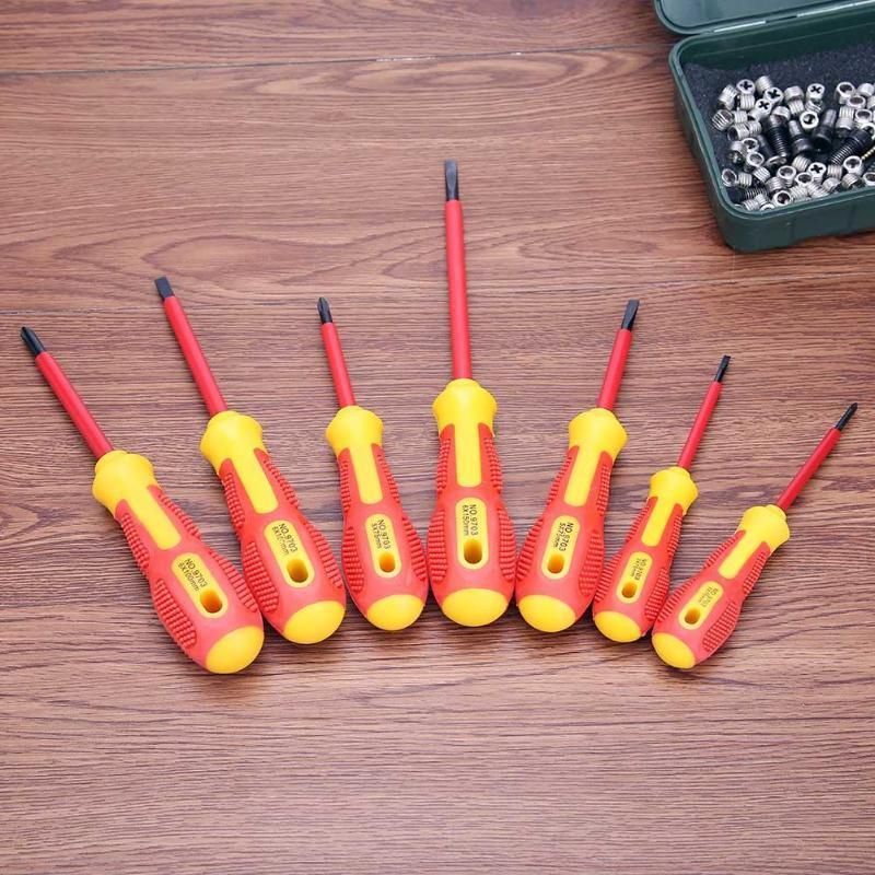 Insulated Magnetic Phillips Slotted Screwdriver Setfor Electrician Repair Hand Tool Kit