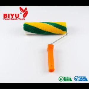 Orange Handle Yellow Green Stripes 9 Inch Roller Brush Hardware Tool