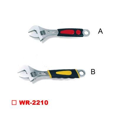 Adjustable Wrench Two-Color Plastic Handle with Hexagonal Hole