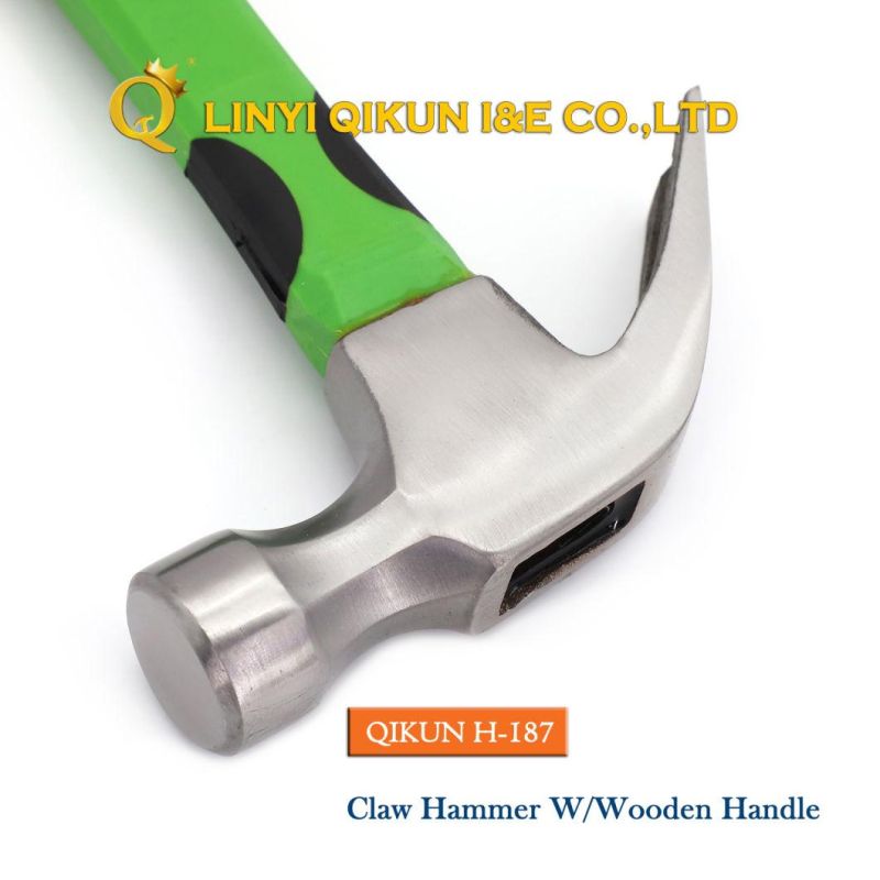 H-187 Construction Hardware Hand Tools American Straight Type Claw Hammer with Plastic Coated Handle