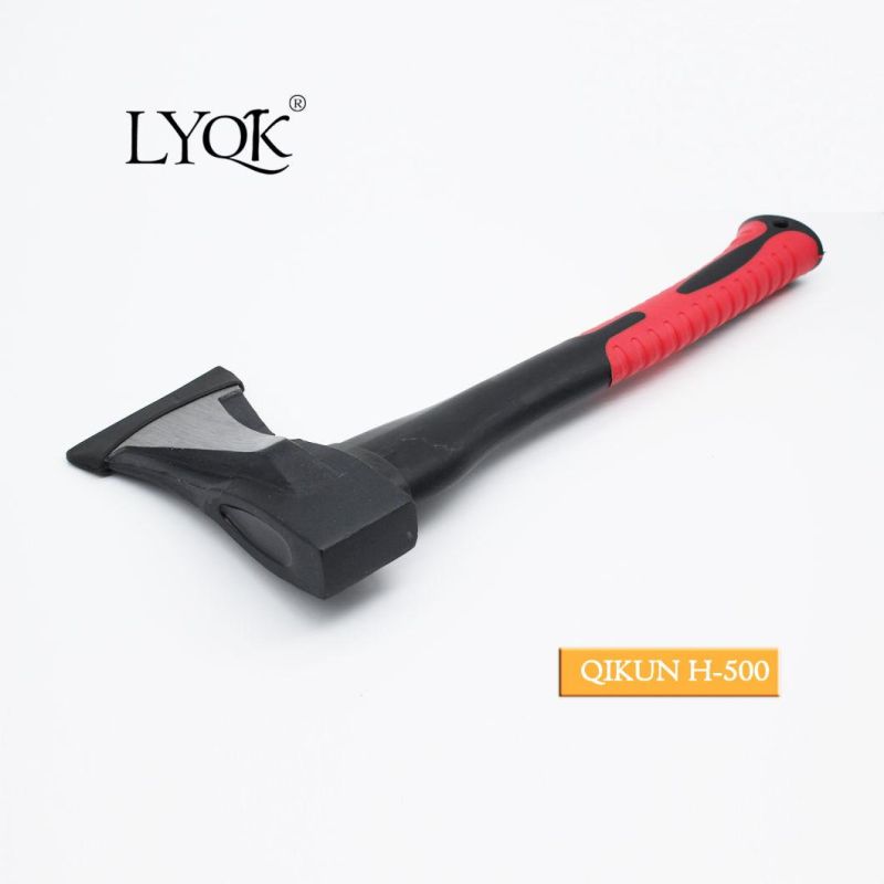 H-405 Construction Hardware Hand Tools Fiberglass Rubber Handle German Type Bricklayer Mason Hammer