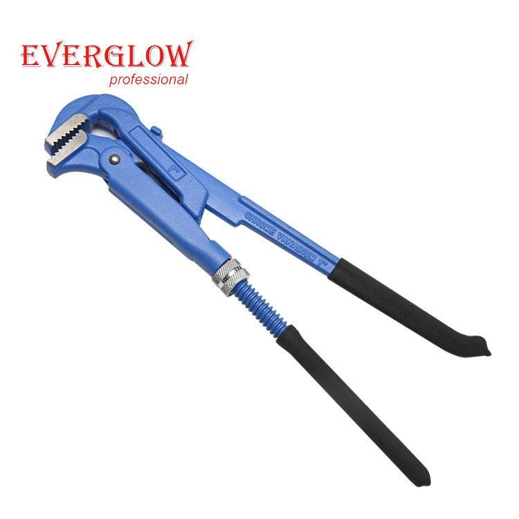 Industrial Gradechrome Vanadium Angle S Type Bent Nose Swedish Pipe Wrench