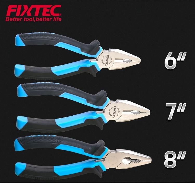 Fixtec Hand Tools 8"CRV Combination Cutting Pliers with TPR Handle