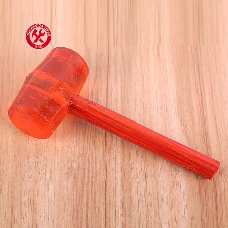 Rubber Hammer with Wooden Handle Red Hammer Head