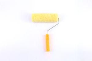 2020 Comfortable Yellow Polyester Fiber Roller Oranage Plastic Handle Paint Roller Brush