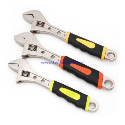 Adjustable Wrench with Nonslip TPR/ABS Rubber Handle