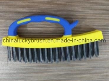 Steel Wire Plastic Board Brush with Handle (YY-509)