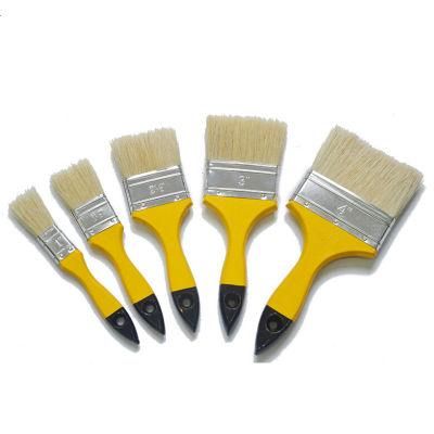 Professional Black Bristle Blend Varnished Wooden Handle Flat Brush (GMPB024)