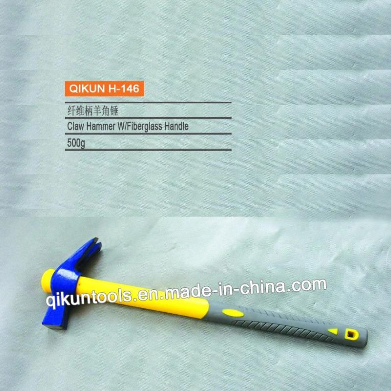 H-144 Construction Hardware Hand Tools Claw Hammer with Steel Pipe Handle