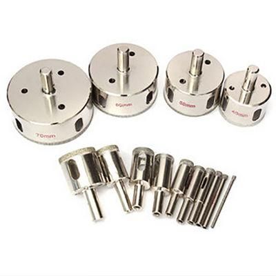 14PCS Diamond Hole Saw Set Electroplated Finish for Glass