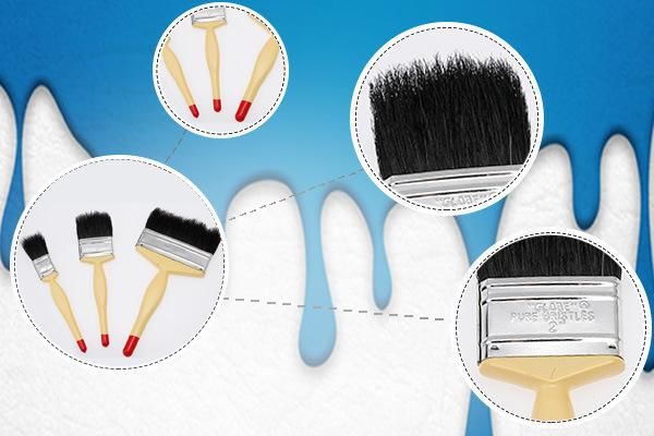 Bristle Brushes with Smooth Sanded Wood Handles and Tin Ferrules
