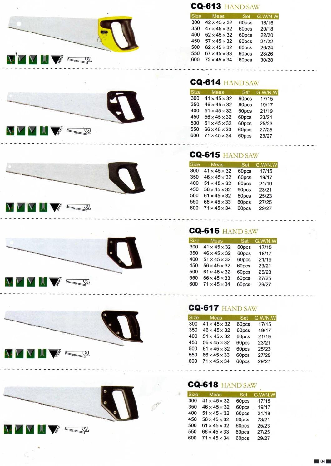 High Quality Stanley Style Hand Saw with Wooden or Plastic or Fiber Handle