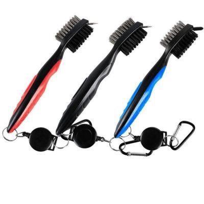 OEM Retractable Golf Brush Steel Wires Cleaning Kit Brush Golf Club Head Cleaner Brush