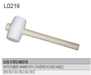 White Rubber Hammer with Reverse Wooden Handle L0219