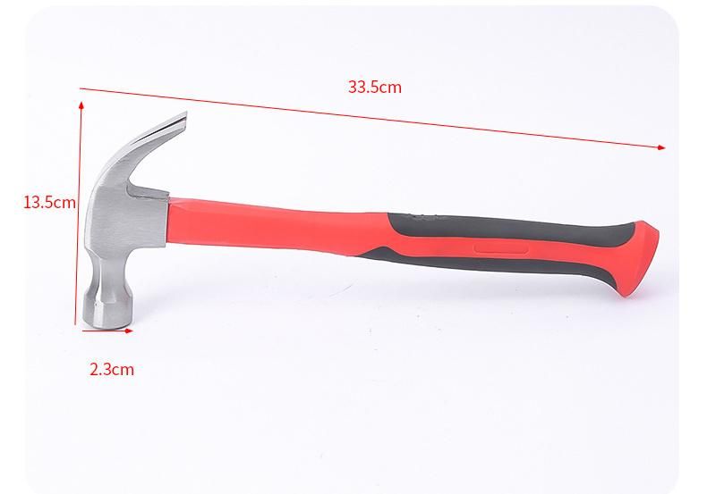 45# Forged Steel Woodworking Decoration Tool Siamese Claw Hammer with Plastic Handle