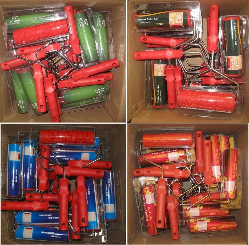 Plastic Handle Rubber Decorating Pattern Paint Printing Roller