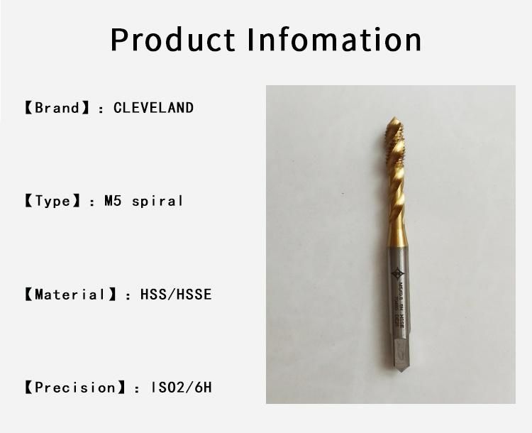 CLEVELAND Spirl Fluting Thread Tap M5 HSS/HSSE Taps and Dies