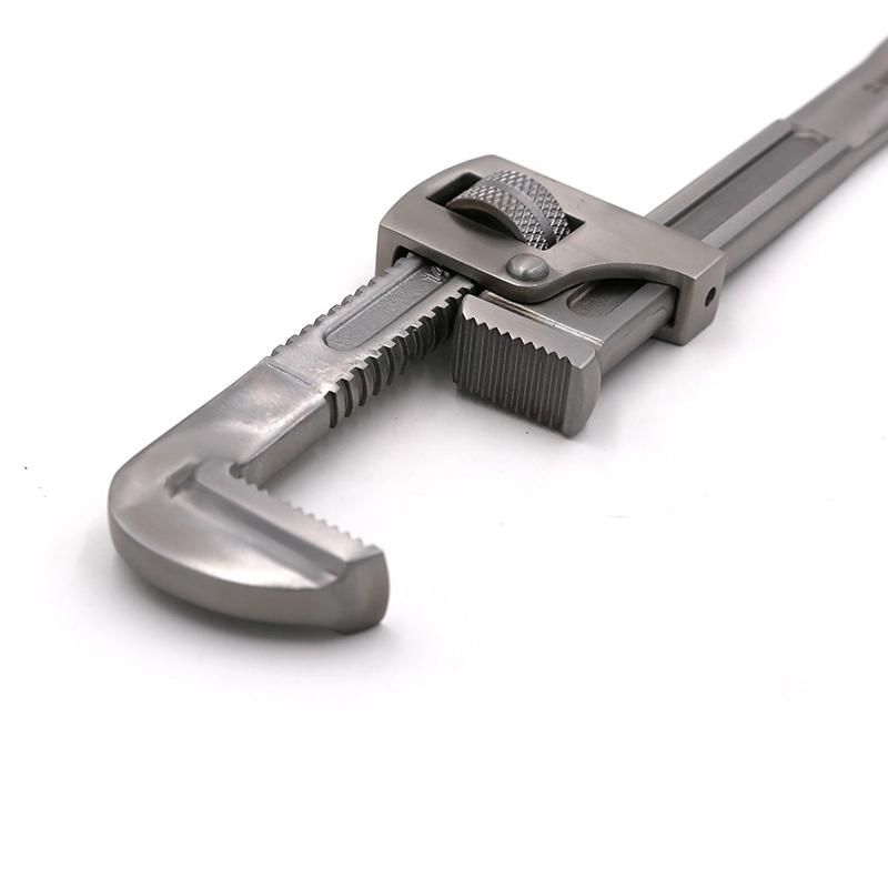 WEDO 10" Stainless Pipe Wrench Spanner (British Type) Stainless Steel Handle