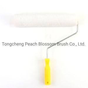 White Polyester Fiber Roller Yellow Plastic Handle Paint Roller Brush for Sale