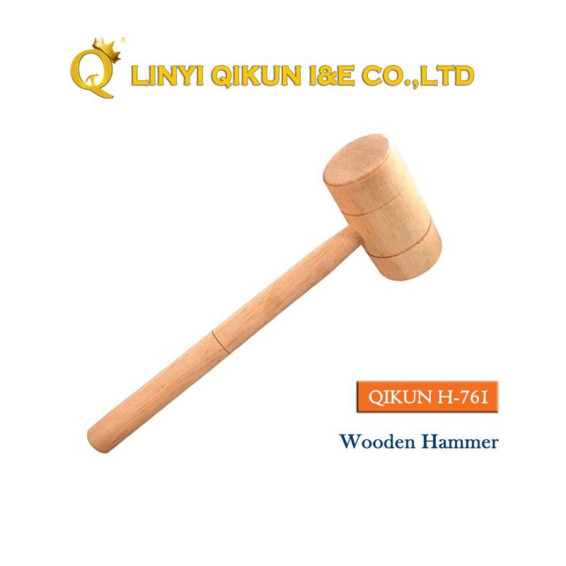 H-758 Construction Hardware Hand Tools Rubber Plastic Hammer with Wooden Handle