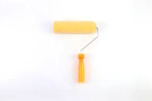 2020 Yellow Polyester Fiber Roller Oranage Plastic Handle Paint Roller Brush