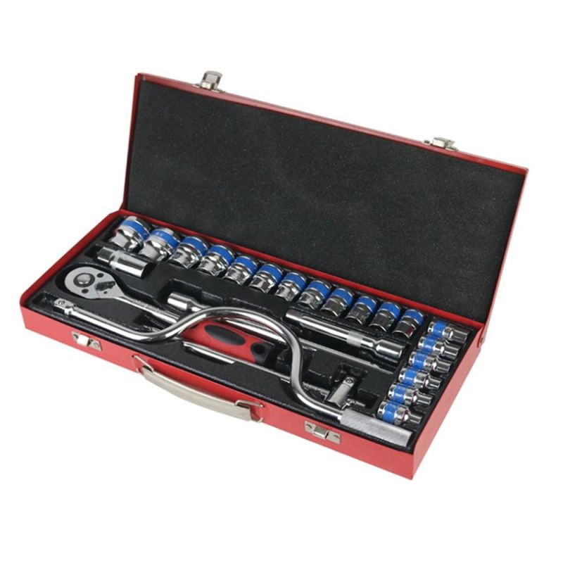 24 PCS Tool Cabinet Box Kit Case Hand Car Automotive Motorcycle Bike Bicycle Wrench Socket Set Hardware Tools
