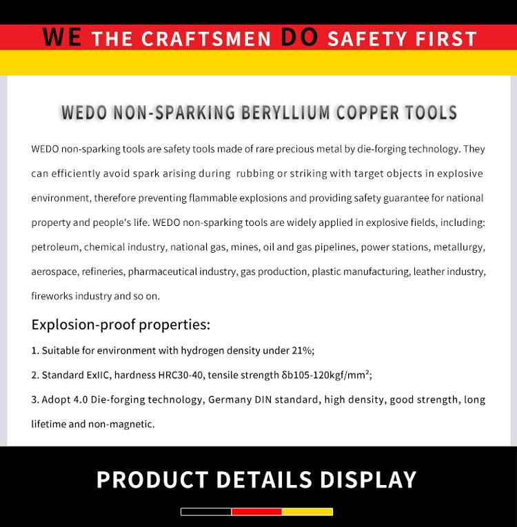 WEDO 8" 10"High Quality Pliers Beryllium Copper Non Sparking Snap Ring-Pliers Internal