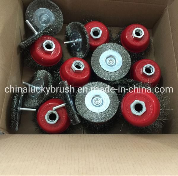 75mm Stainless Steel Wheel Brush with Shaft (YY-583)