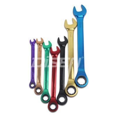 Top Grade Combination Rathet Wrench Set Hardware Tool Color Ratchet Spanner