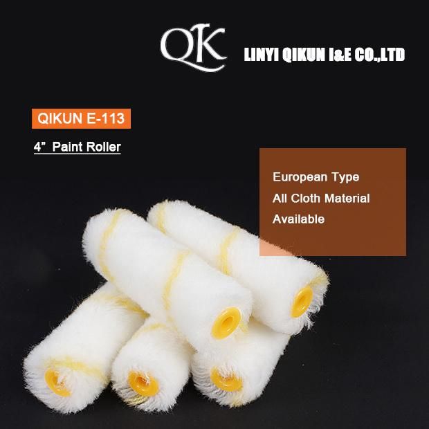 E-108 Hardware Decorate Paint Hand Tools Acrylic Yellow Double Strip 4" Mini Paint Roller