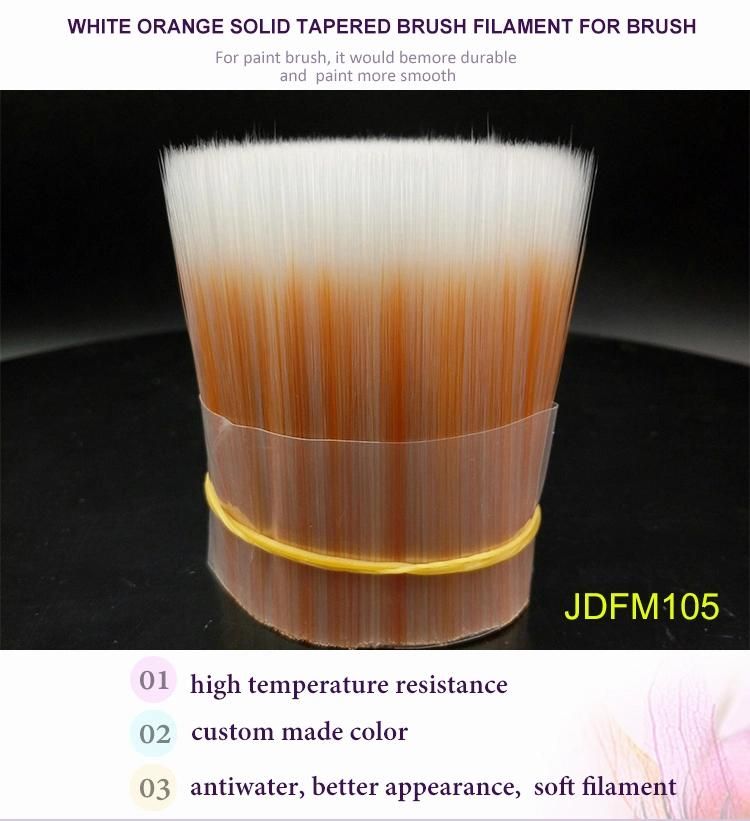 White Orange Hollow Solid Tapered Synthetic Brush Filament