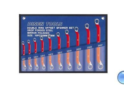 10PCS Rubber Handle Finish Double Offset Ring Wrench Set