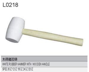 White Rubber Hammer with Wooden Handle L0218