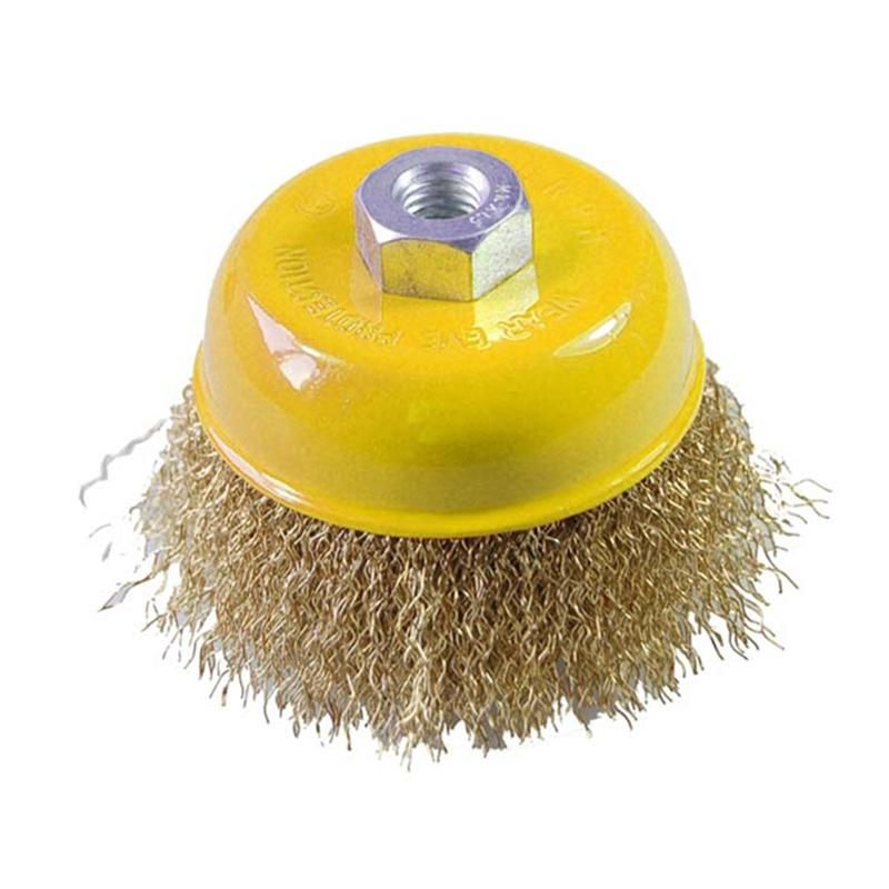 3" (75mm) Crimped Wire Steel Cup Brush with Nut