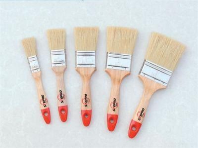 Pure White Bristle Brush with Wooden Handle/Paint Brush/Flat Brush/Hand brush 1&quot;