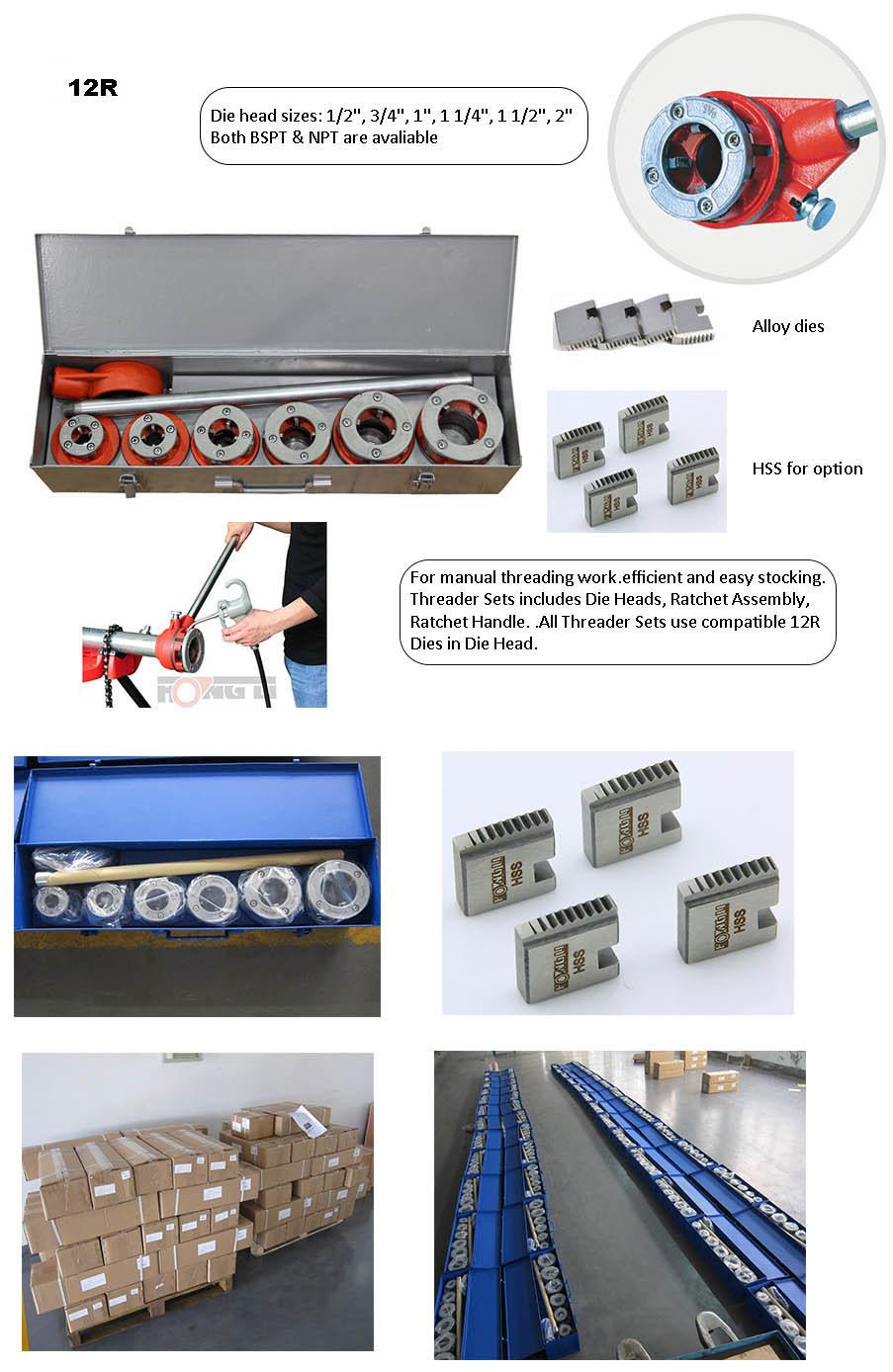 12r 2" Compact Portable Handle Ratchet Threader