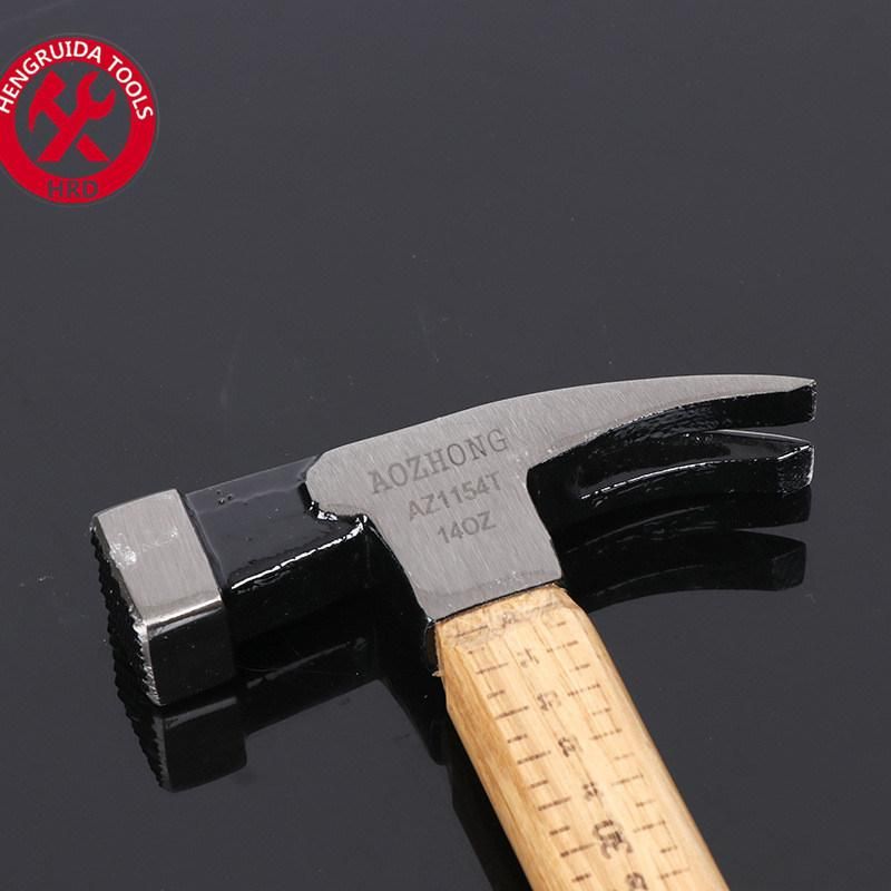 Square Head Claw Hammer Laser Curved Scale Wood Handle