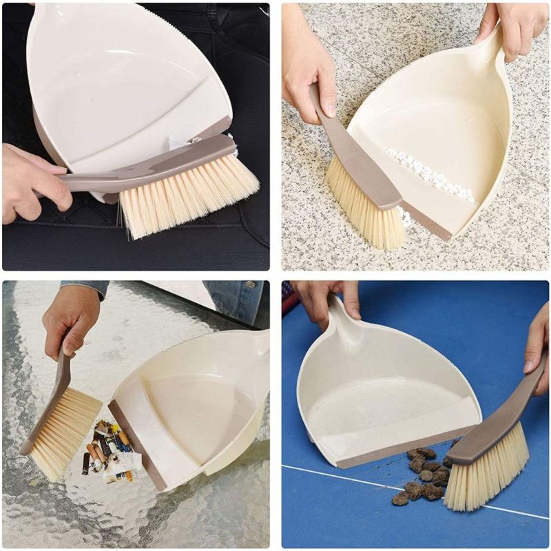 Portable Dust Pan Set Broom and Dustpan Cleaning Hand Tool Plastic Dustpan Brush Set for Floor Sofa Desk Car