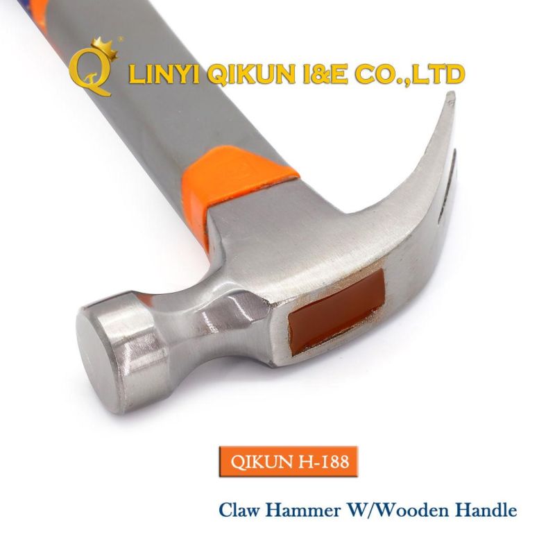 H-187 Construction Hardware Hand Tools American Straight Type Claw Hammer with Plastic Coated Handle