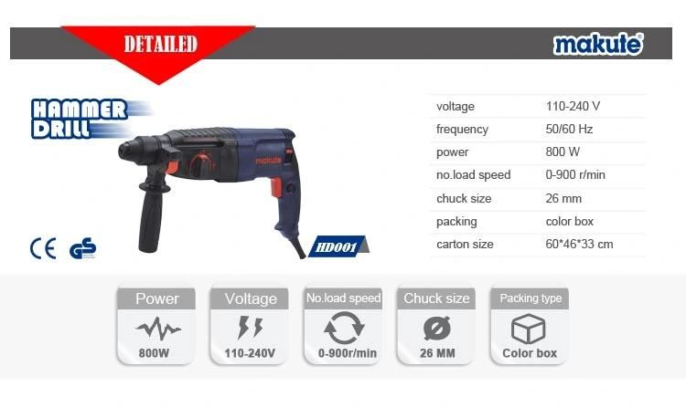 Hammer Types 26mm Model Rotary Hammer Drill (HD001)