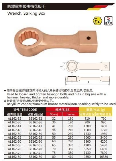 Wedo Beryllium Copper Non-Sparking Striking Box Wrench