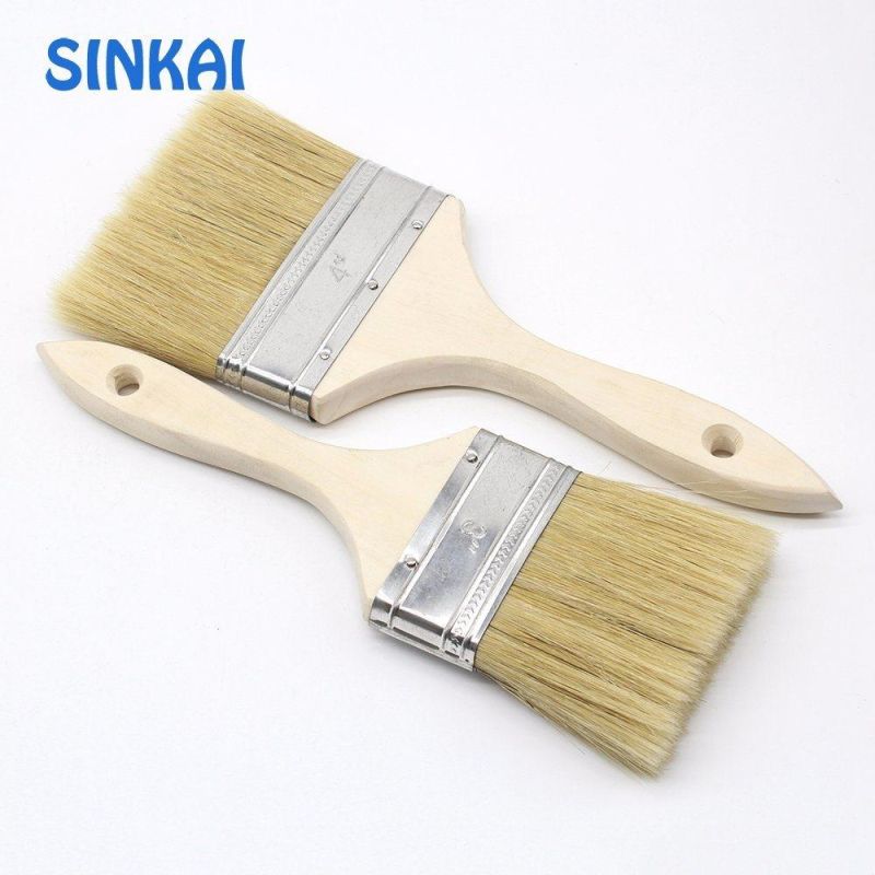 Colorful Varnished Plastic Handle Synthetic Fibre Paint Brushes