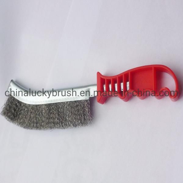 Stainless Steel Plastic Handle Knife Brush/Plastic Handle Steel Wire Cleaning or Polishing Brush Hardware Tool (YY-069)