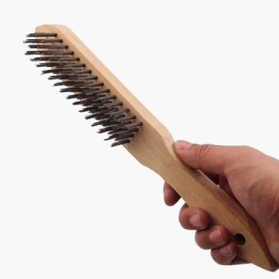 9&quot; Wooden Handle Stainless Steel Wire Wheel Brush
