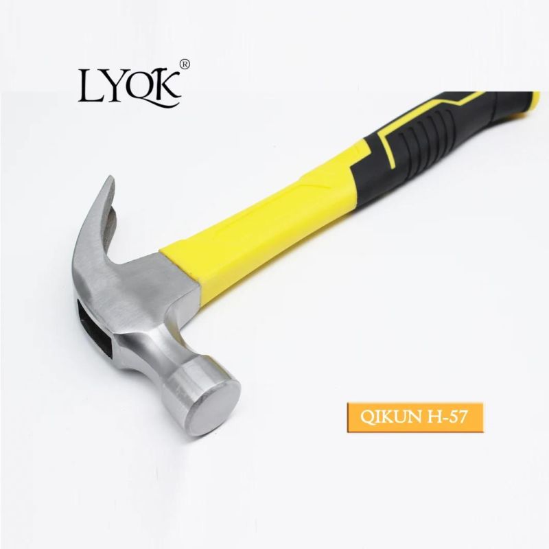 H-55 Construction Hardware Hand Tools Plastic Coated Handle German Type Claw Hammer