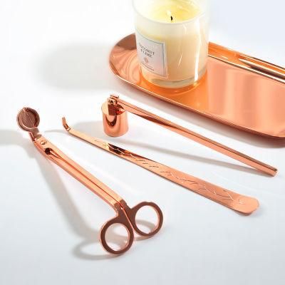 4 Pieces Stainless Steel Candle Care Set Candle Wick Trimmer Snuffer Dipper Lighter for Gift