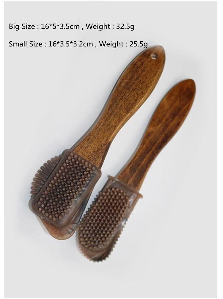 Wooden Handle Multi-Side Bristle Fur Care Shoe Brush