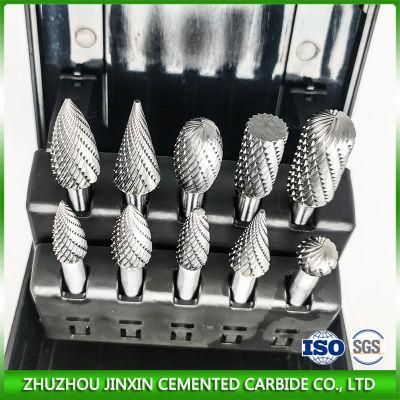 Carbide Rotary Burr Set - 10 PCS 1/4&quot; Shank Tungsten Steel for Engraving