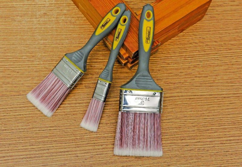 1" Painting Tools Paint Brush with Sharpened Synthetic Bristles and TPR Handle